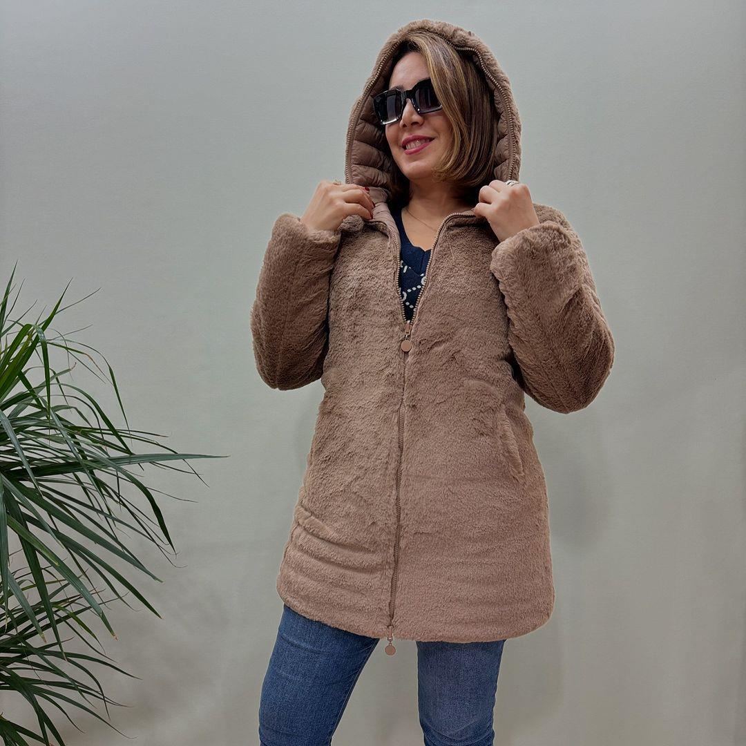 İtalyan Çift Taraflı Kürklü Mont - BEJ