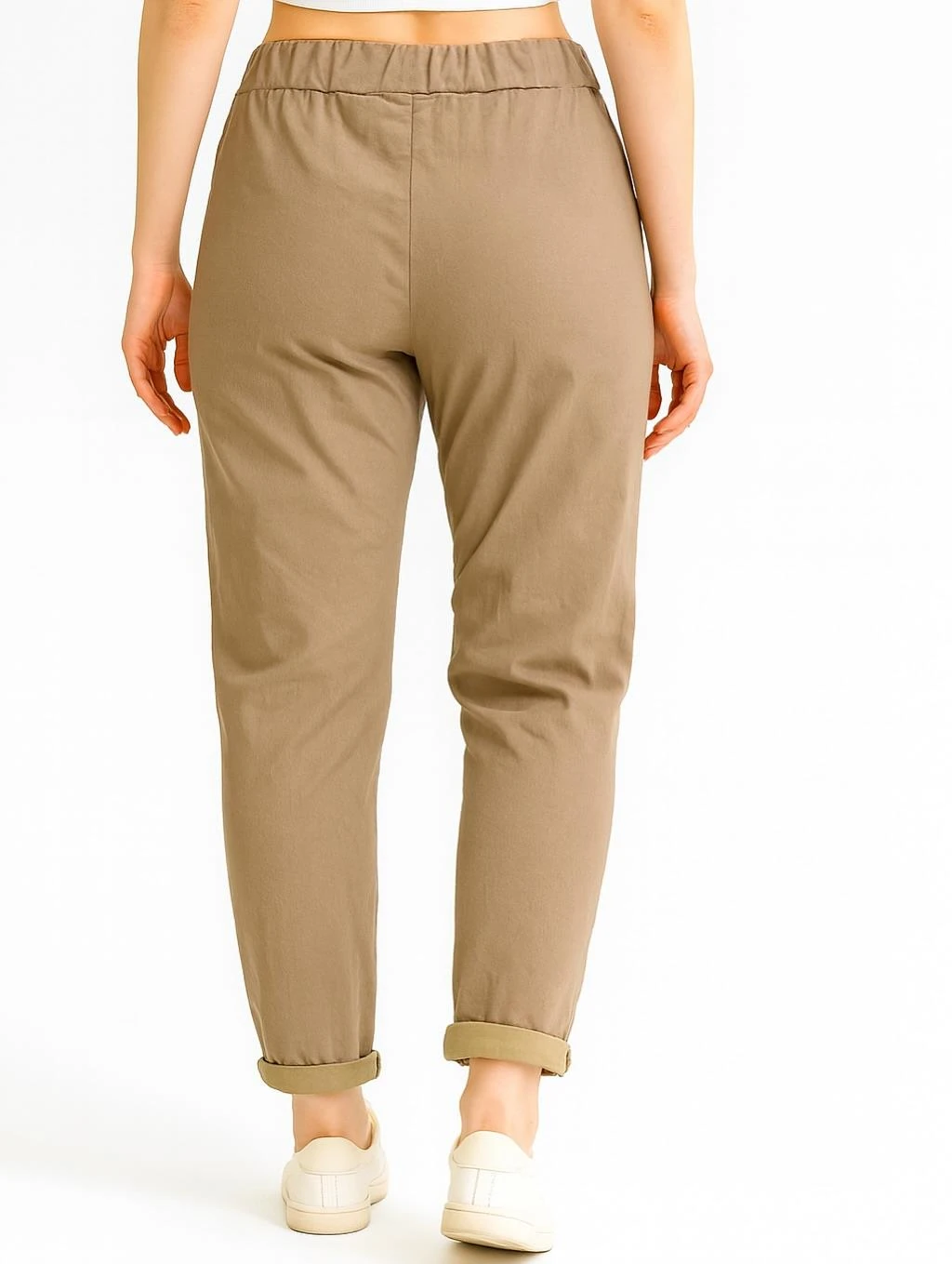 İtalyan Pul Payet Detaylı Likralı Pantolon - VİZON