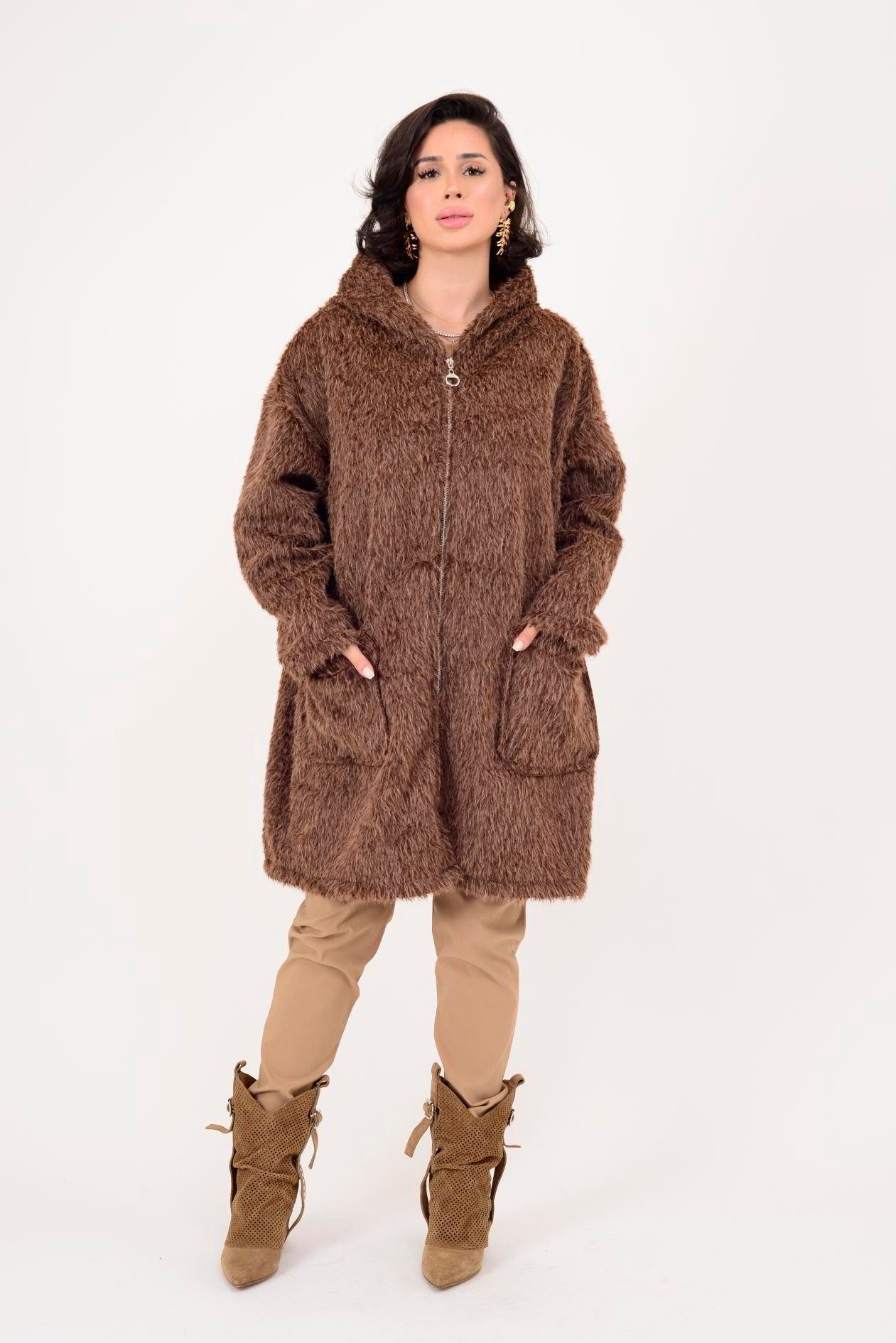 İtalyan Cep Detaylı Keçe Kaban - KAHVERENGİ