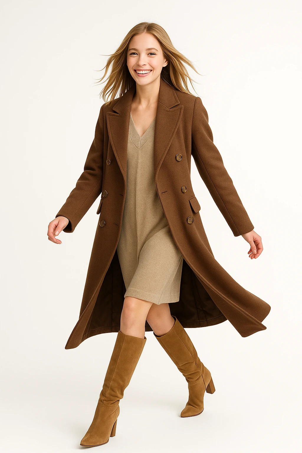 İtalyan Orjinal Vakko Manto - KAHVERENGİ