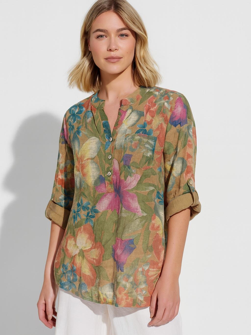 İtalyan Pamuk Keten Gömlek - TARÇIN