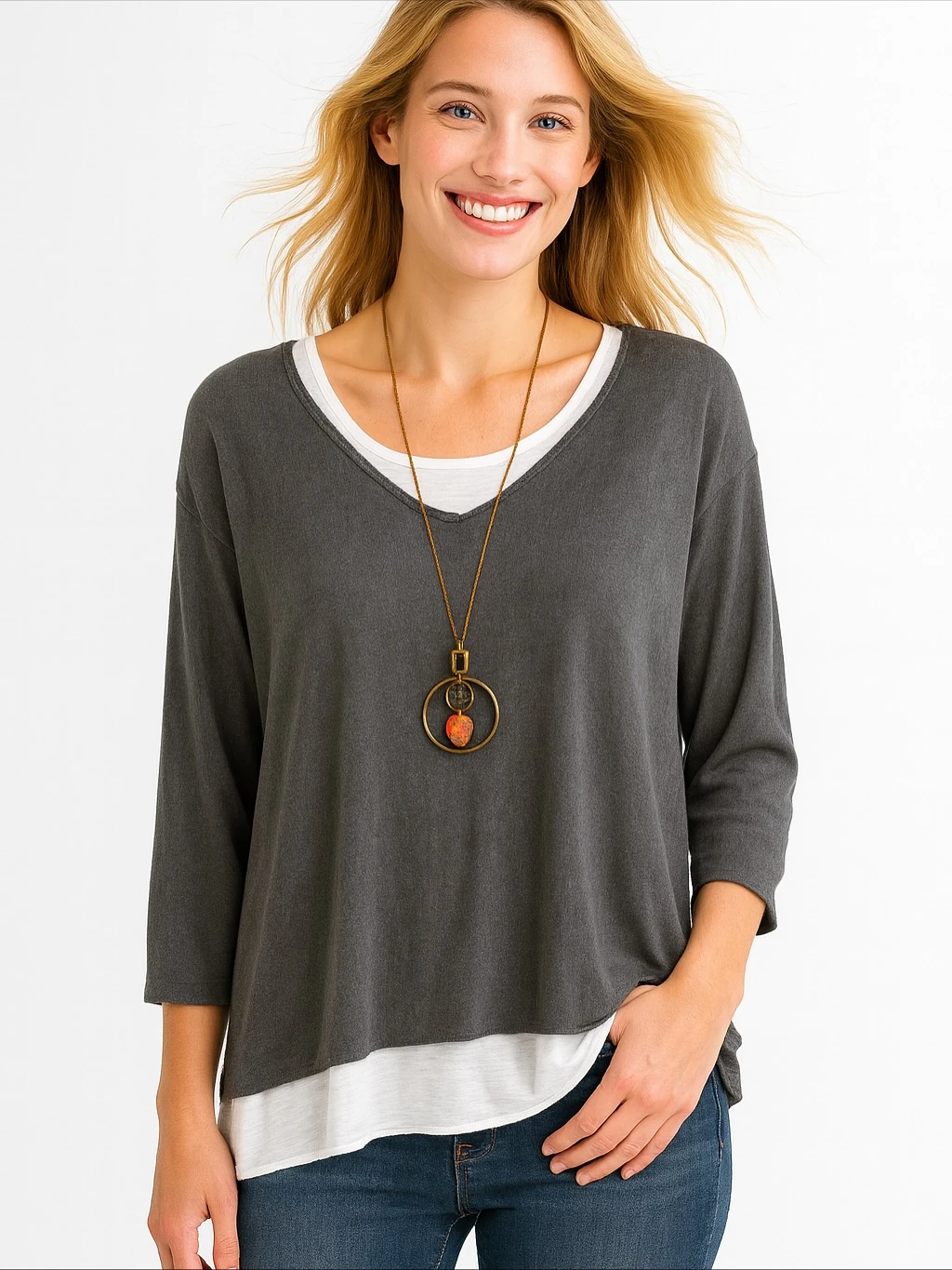 İtalyan İkili Takım Triko Bluz - ANTRASİT