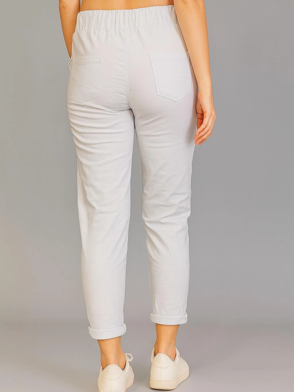 İtalyan Likralı Pantolon - BEYAZ