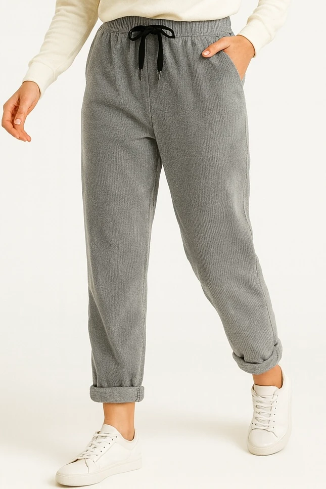 İtalyan Kadife Pantolon - GRİ