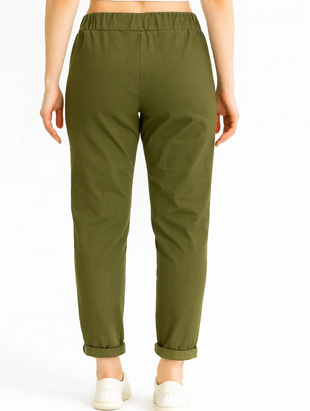 İtalyan Pul Payet Detaylı Likralı Pantolon - YEŞİL