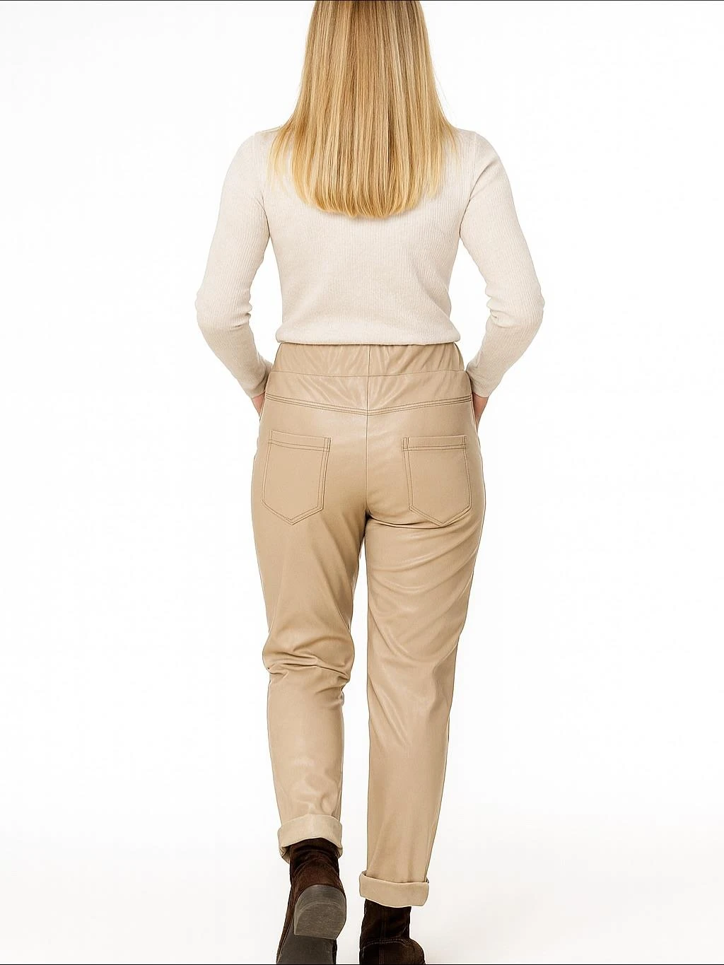 İtalyan Deri Pantolon - VİZON