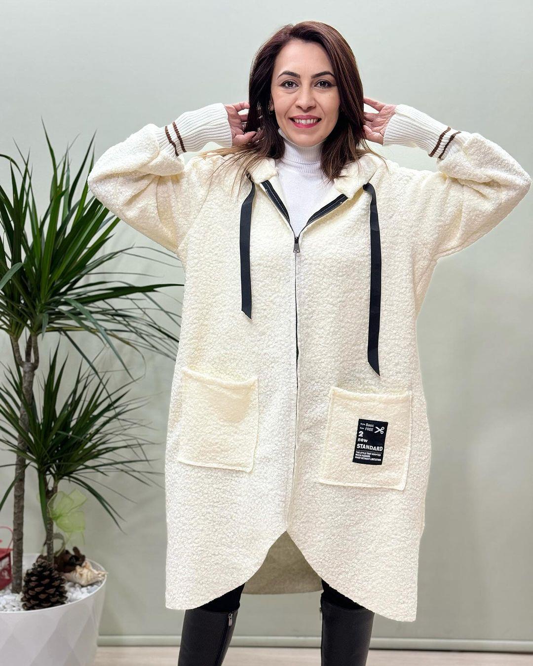 İtalyan Buklet Kaban - BEYAZ