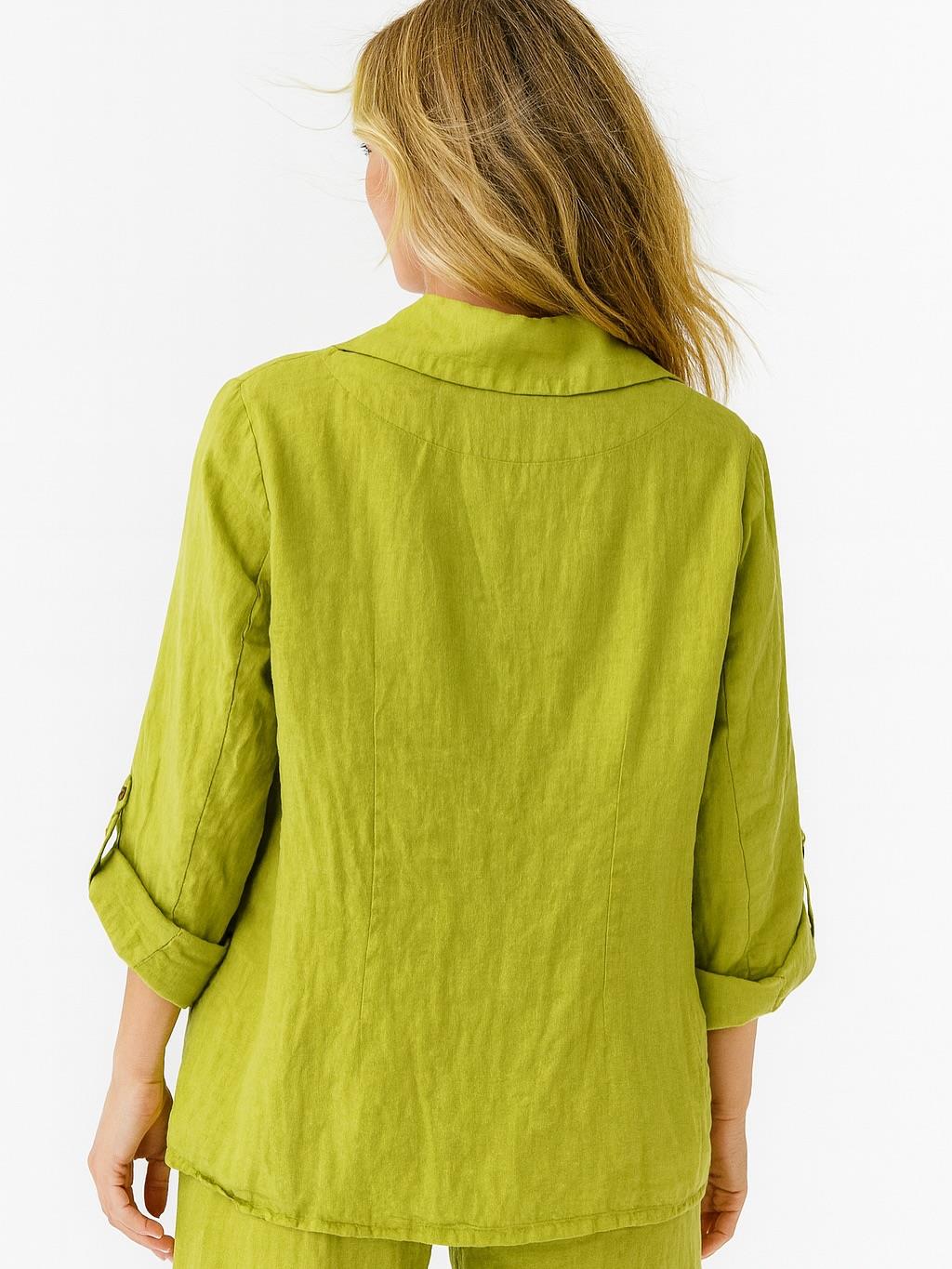 İtalyan Keten Ceket - YAĞ YEŞİLİ