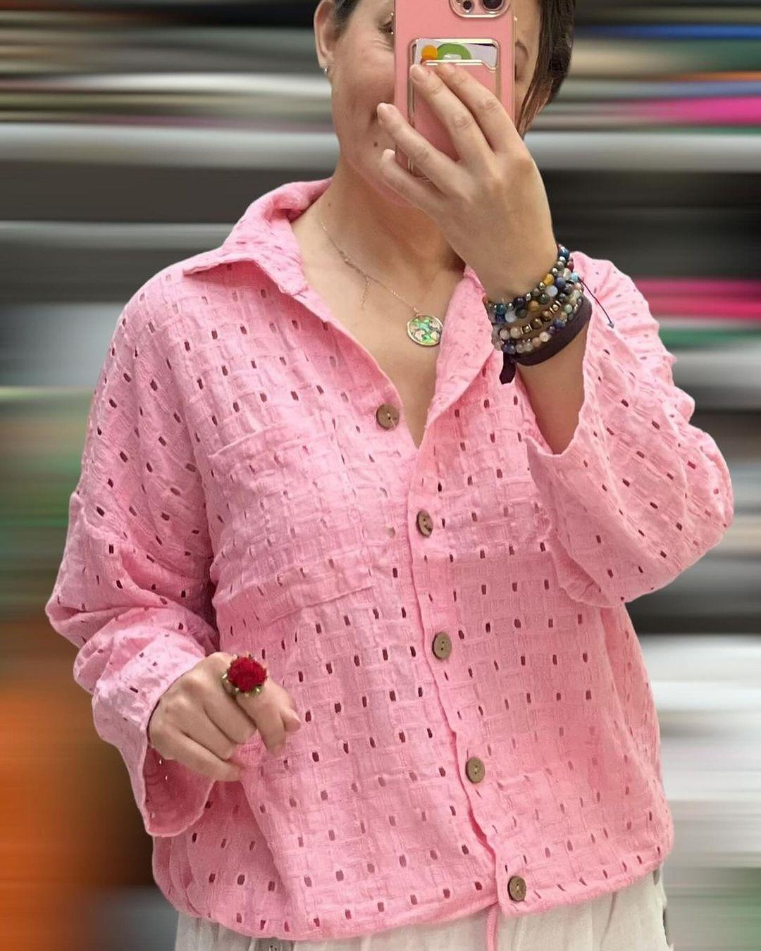 İtalyan Pamuklu Gömlek - PEMBE