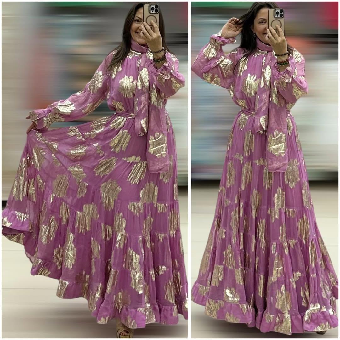 İtalyan Özel Tasarım Abiye Elbise - PEMBE