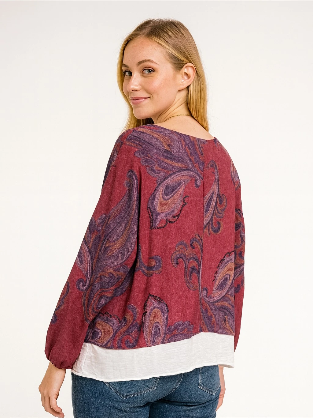 İtalyan İkili Desenli Triko Takım - BORDO