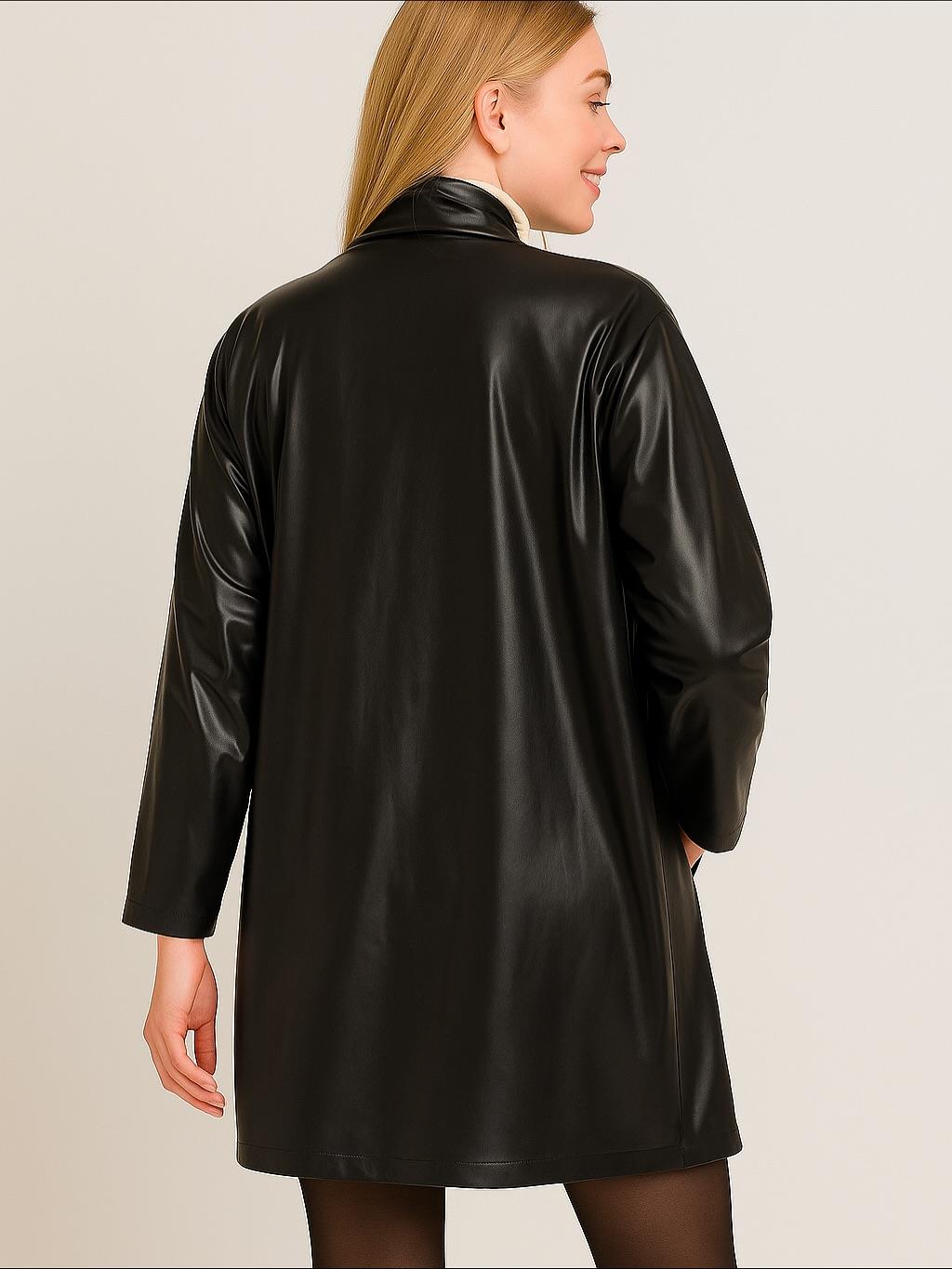 İtalyan Kısa Deri Kap - SİYAH