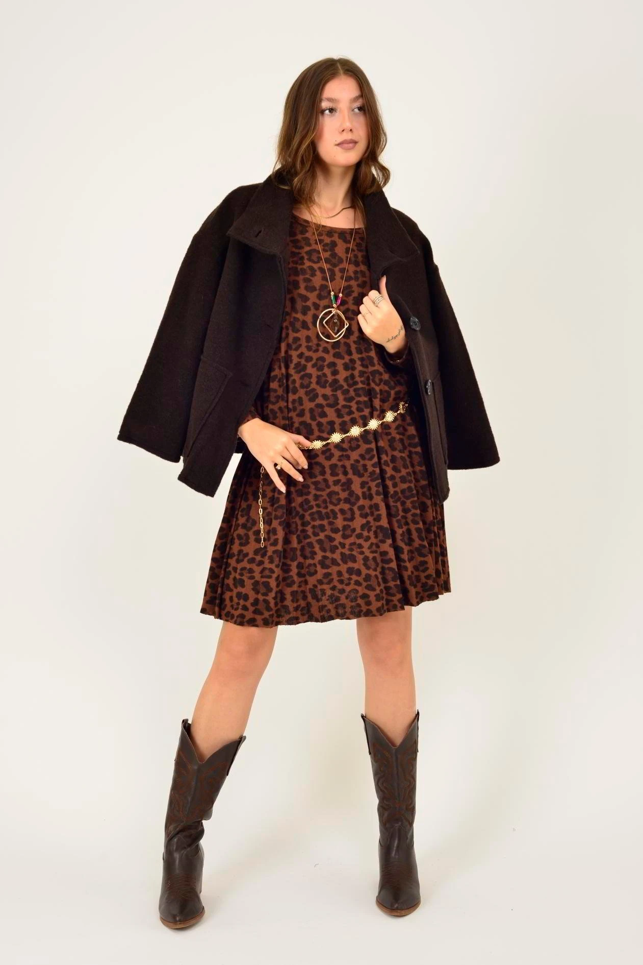 İtalyan Düğme Detaylı Keçe Ceket - ACI KAHVE