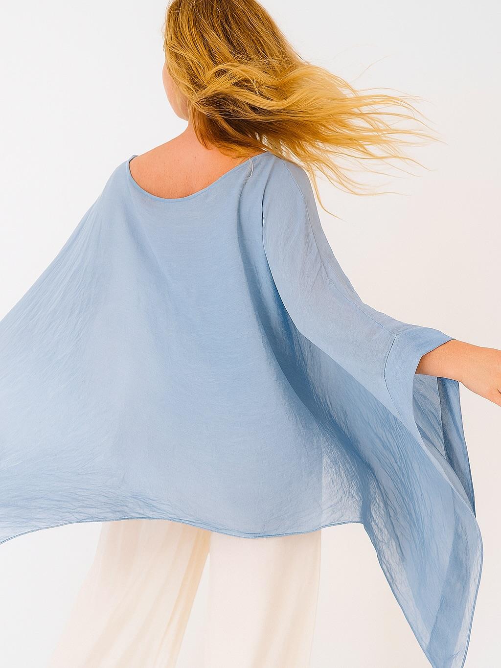 İtalyan İpek Bluz - BEBE MAVİSİ