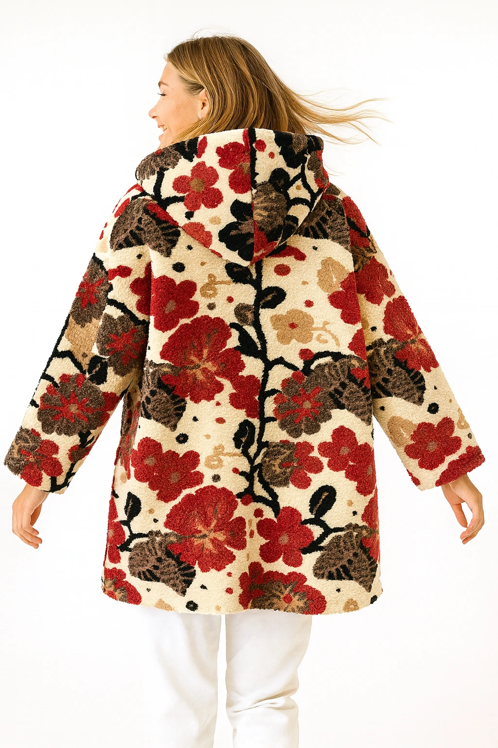 İtalyan Fermuarlı Keçe Kaban - KREM