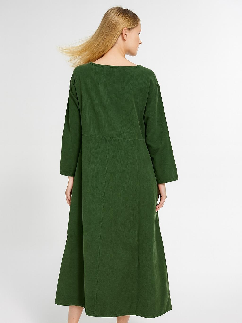 İtalyan Kadife Elbise - YEŞİL