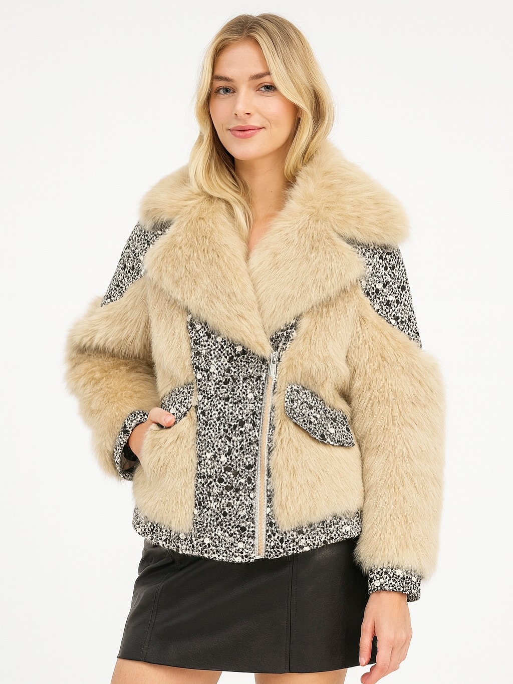 İtalyan Tasarım Kürk - BEJ