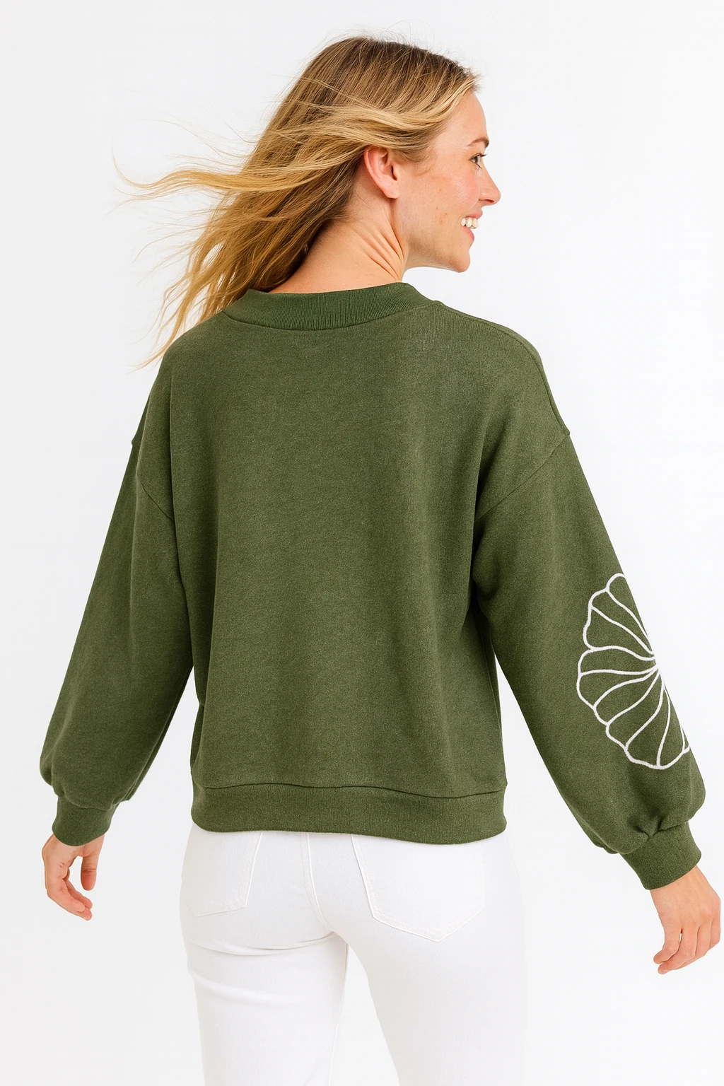 İtalyan Desenli Triko Kazak - HAKİ