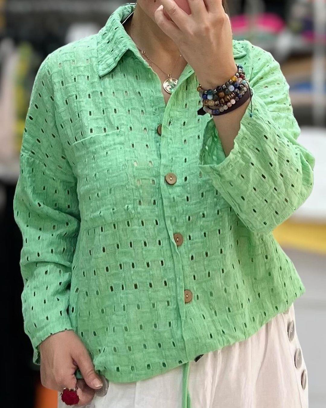 İtalyan Pamuklu Gömlek - YEŞİL