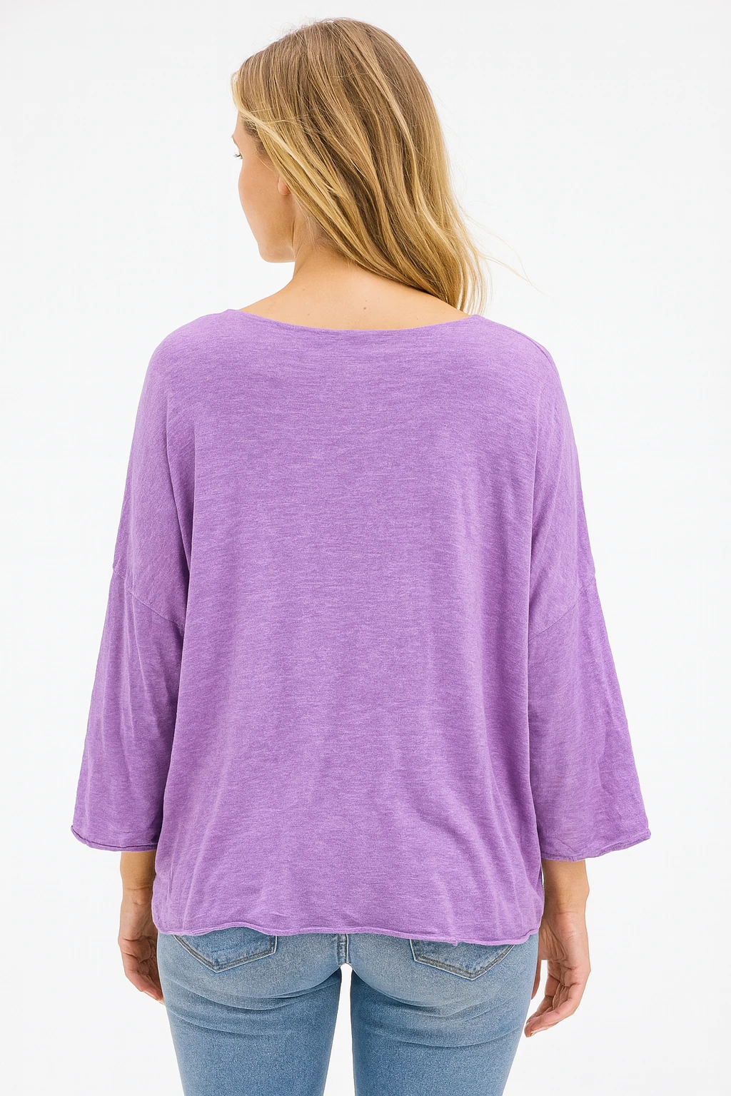 İtalyan V Yaka Triko Bluz - LİLA