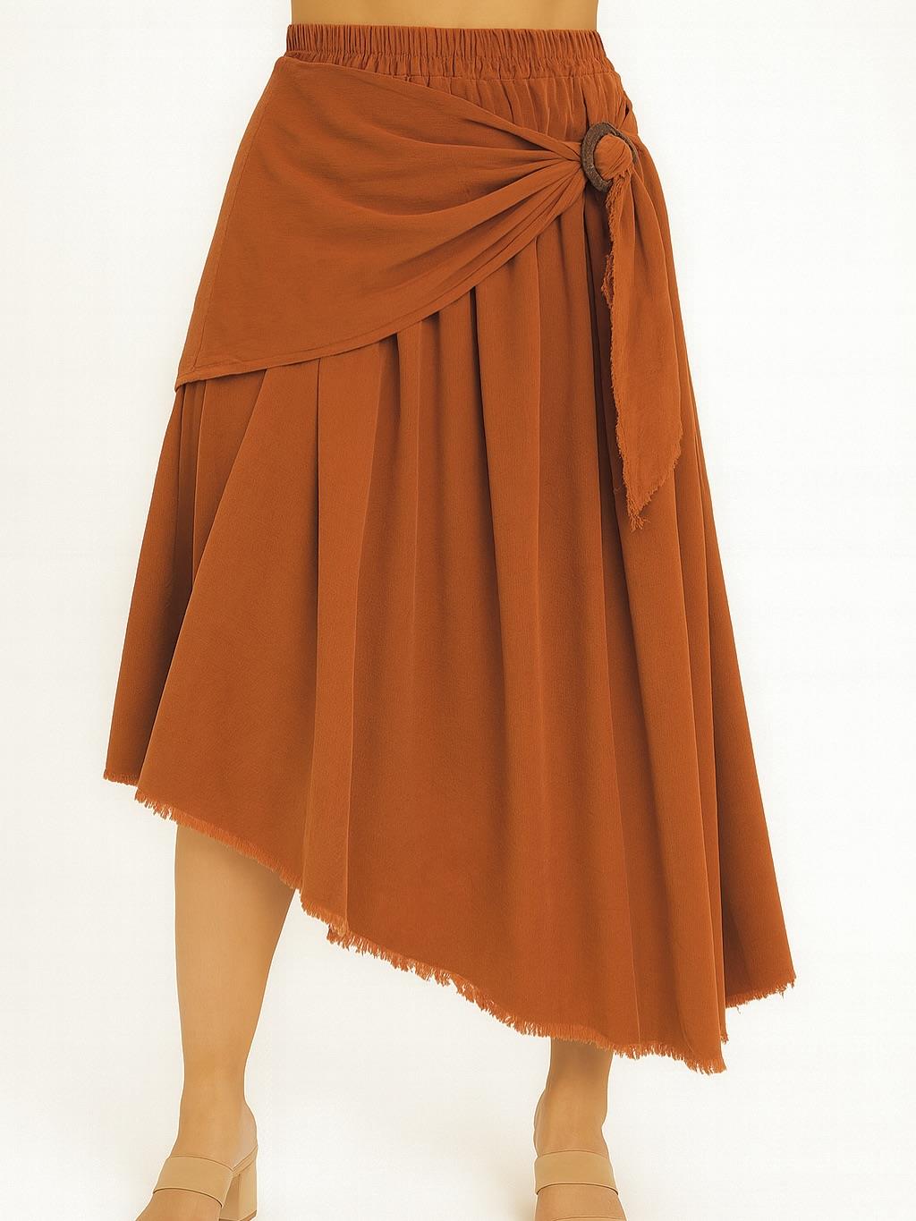 İtalyan Kadife Önden Bağlamalı Etek - TARÇIN