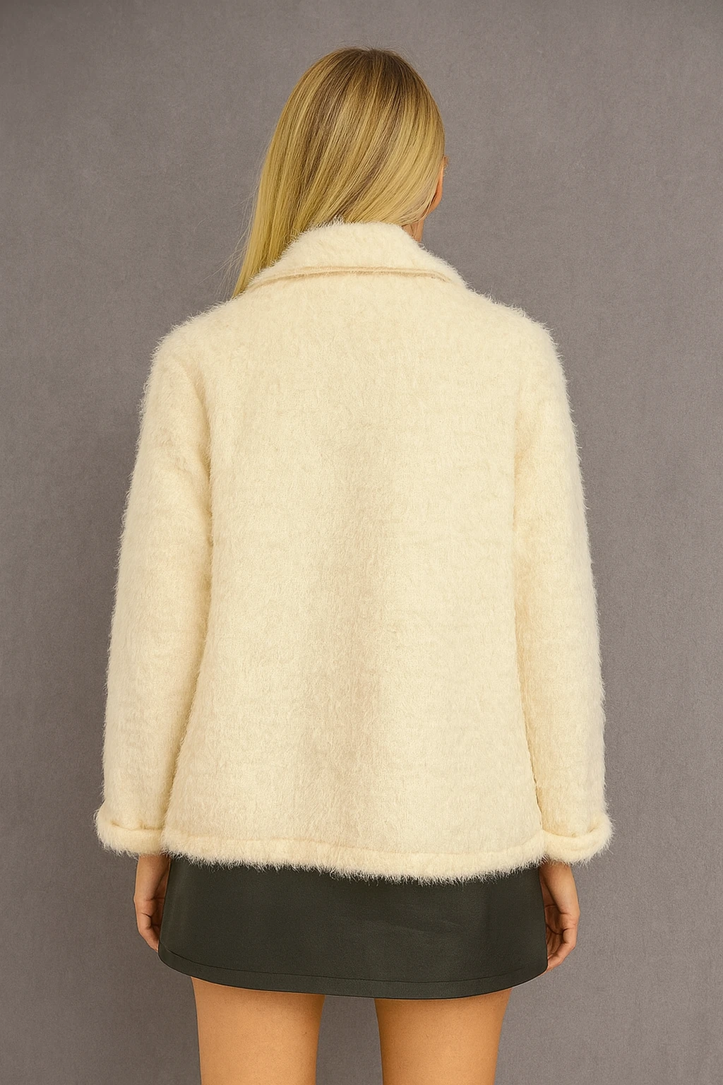 İtalyan Keçe Ceket - BEYAZ