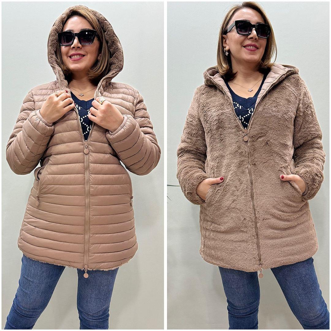 İtalyan Çift Taraflı Kürklü Mont - BEJ