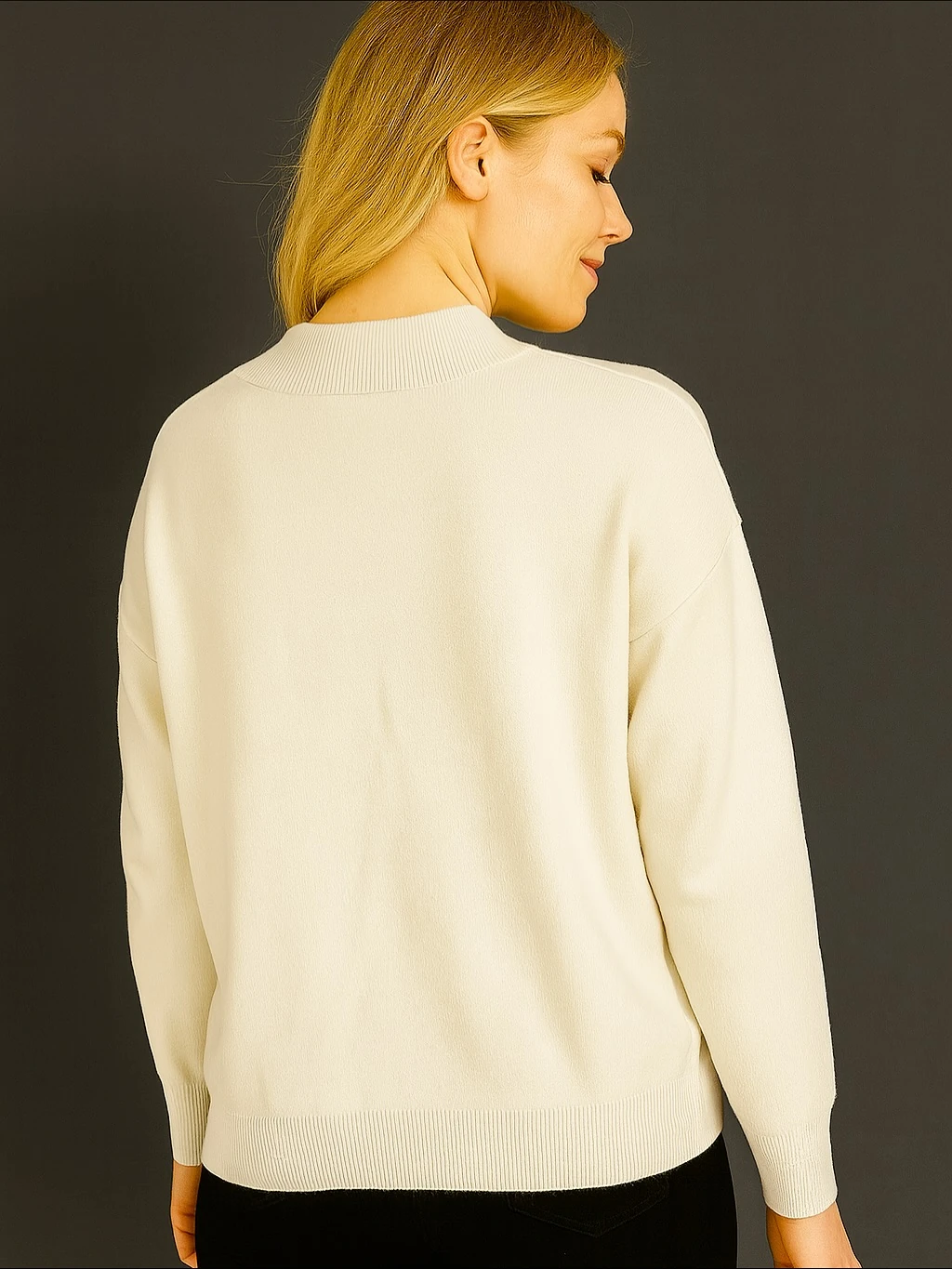 İtalyan Özel Tasarım Angora Bluz - KIRIK BEYAZ