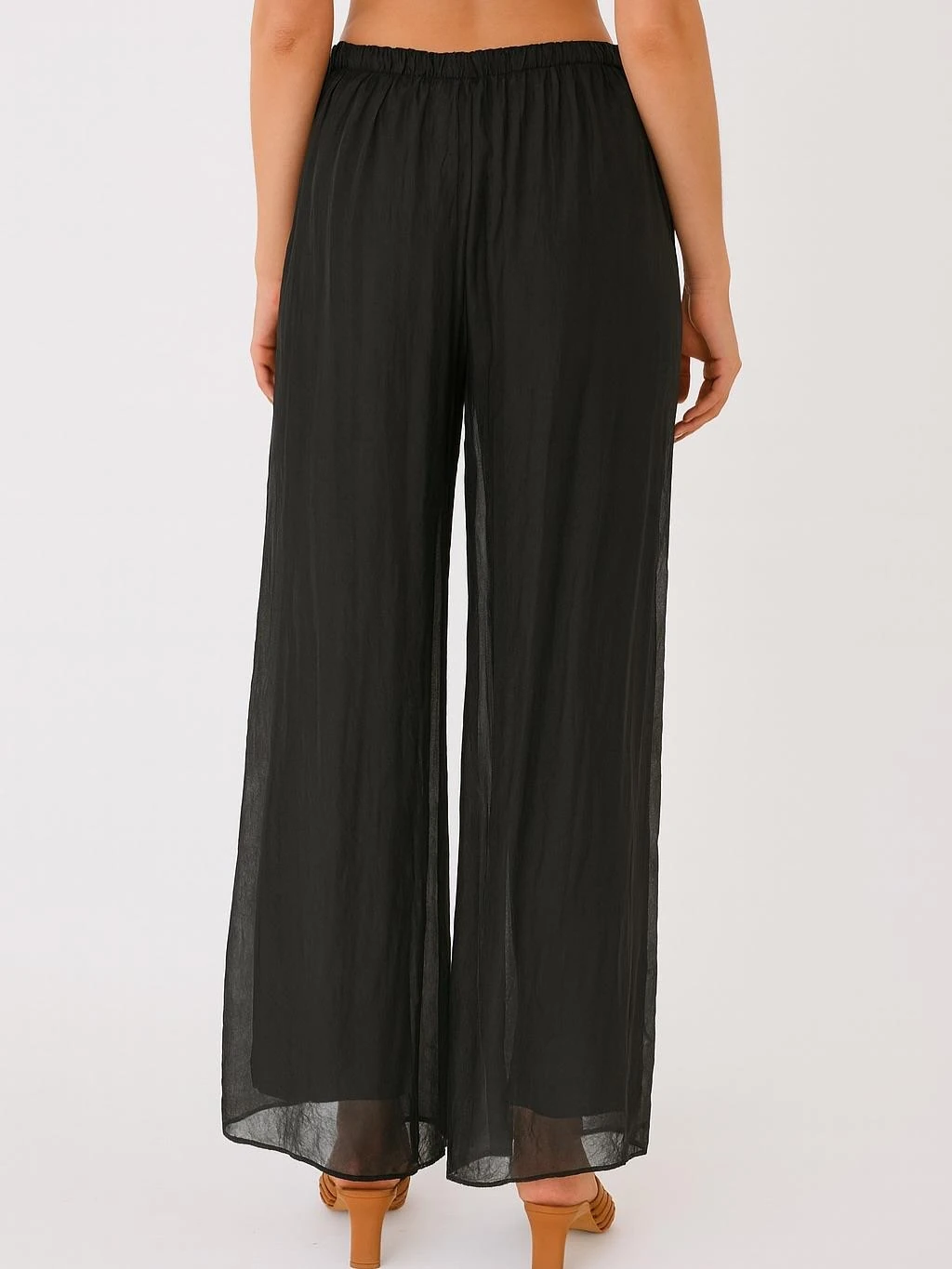 İtalyan İpek Pantolon - SİYAH