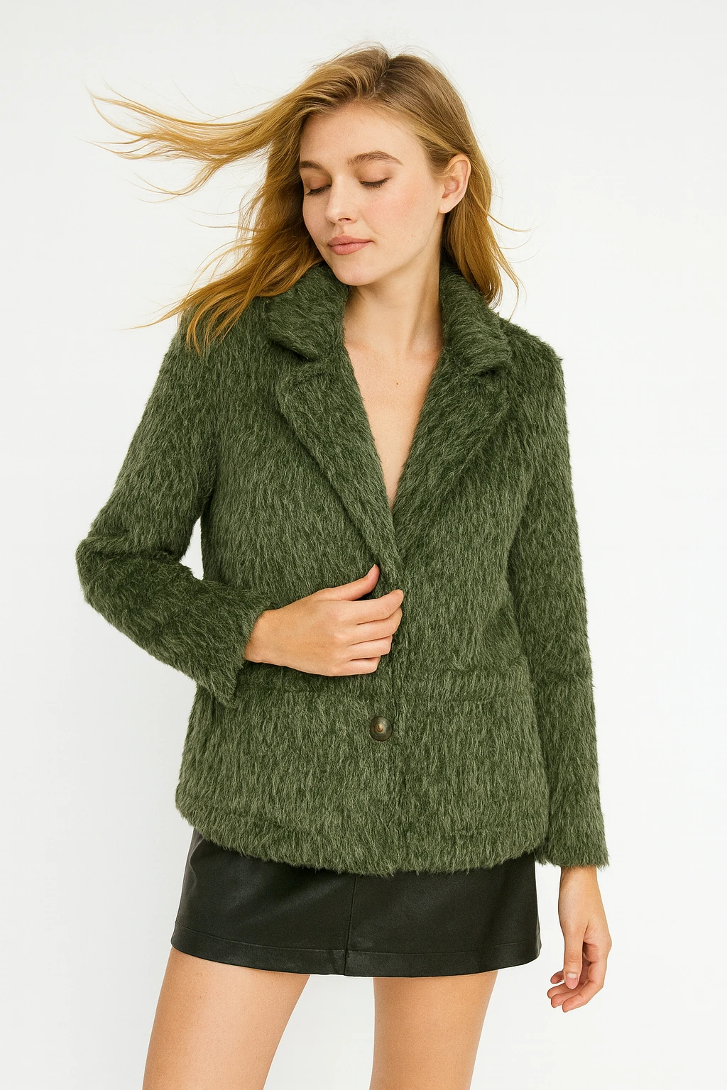 İtalyan Keçe Ceket - HAKİ