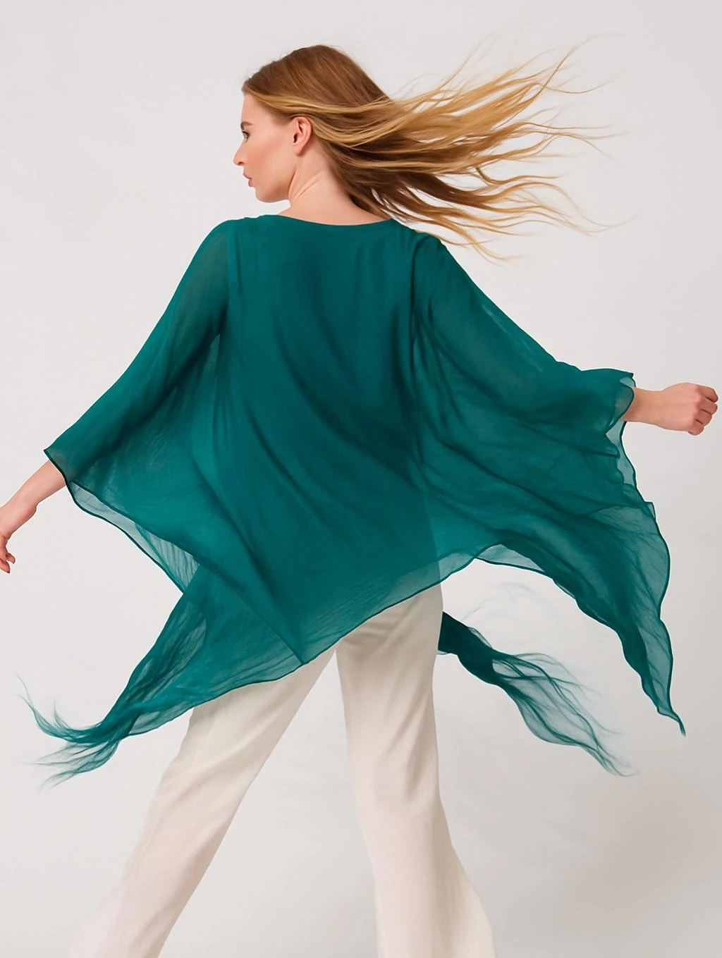 İtalyan İpek Bluz - ZÜMRÜT YEŞİLİ
