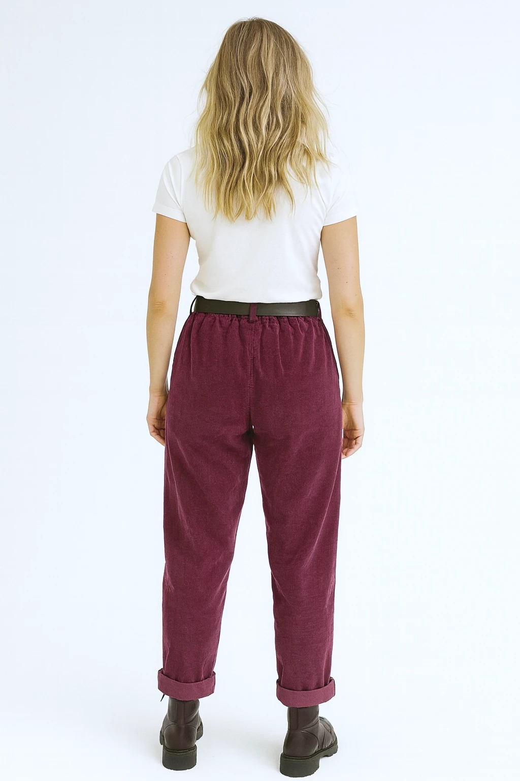 İtalyan Havuç Model Likralı Kadife Pantolon - MÜRDÜM