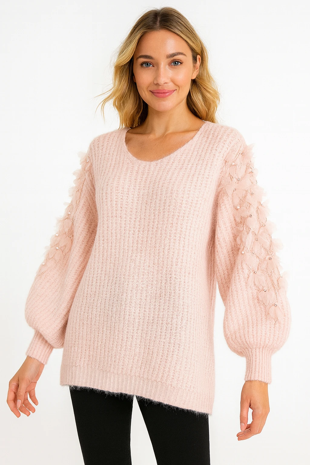 İtalyan Özel Tasarım Triko Bluz - PUDRA