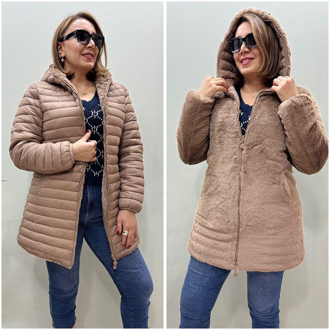 İtalyan Çift Taraflı Kürklü Mont - BEJ