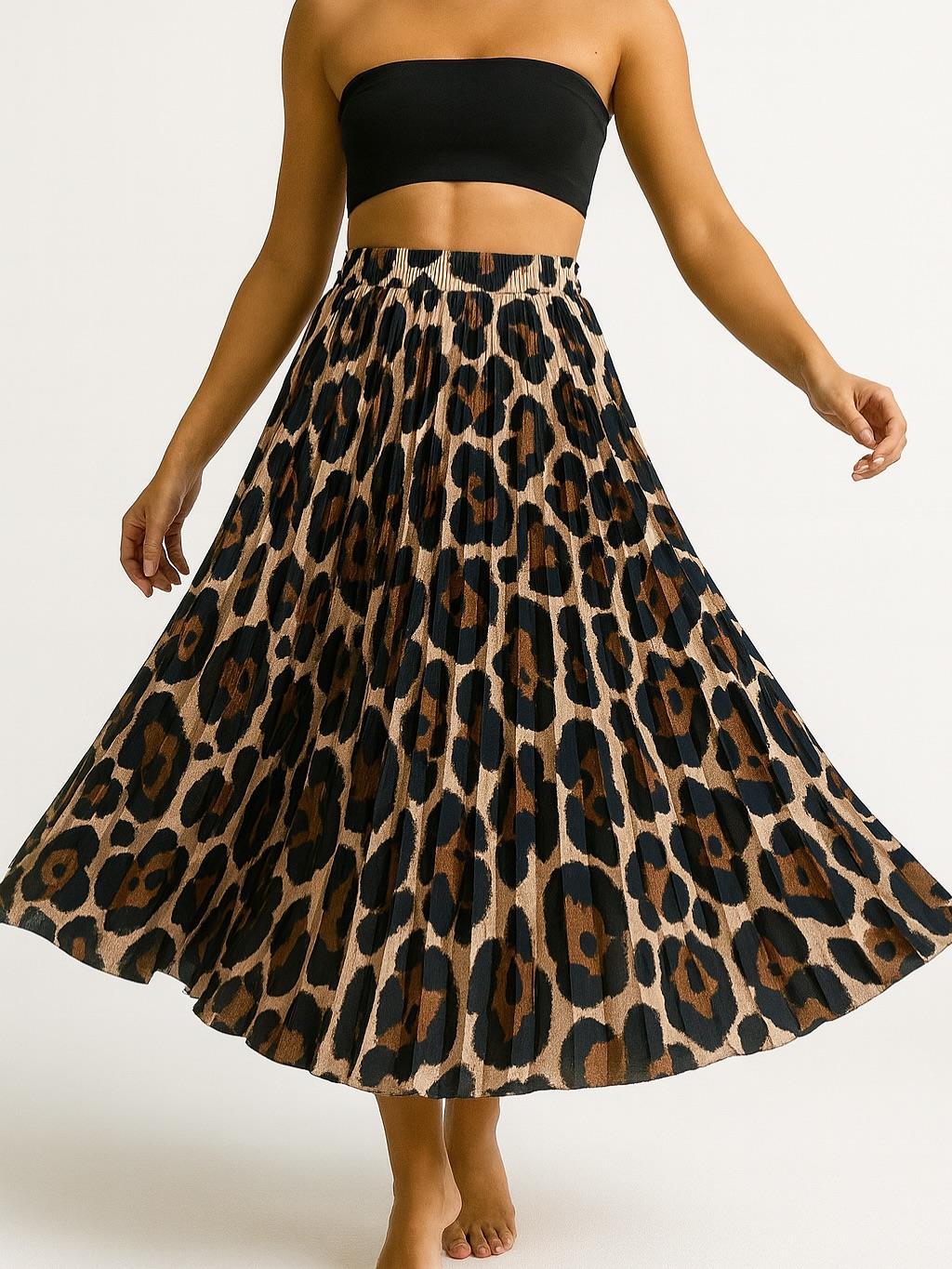 İtalyan Saten Lepoar Desen Etek