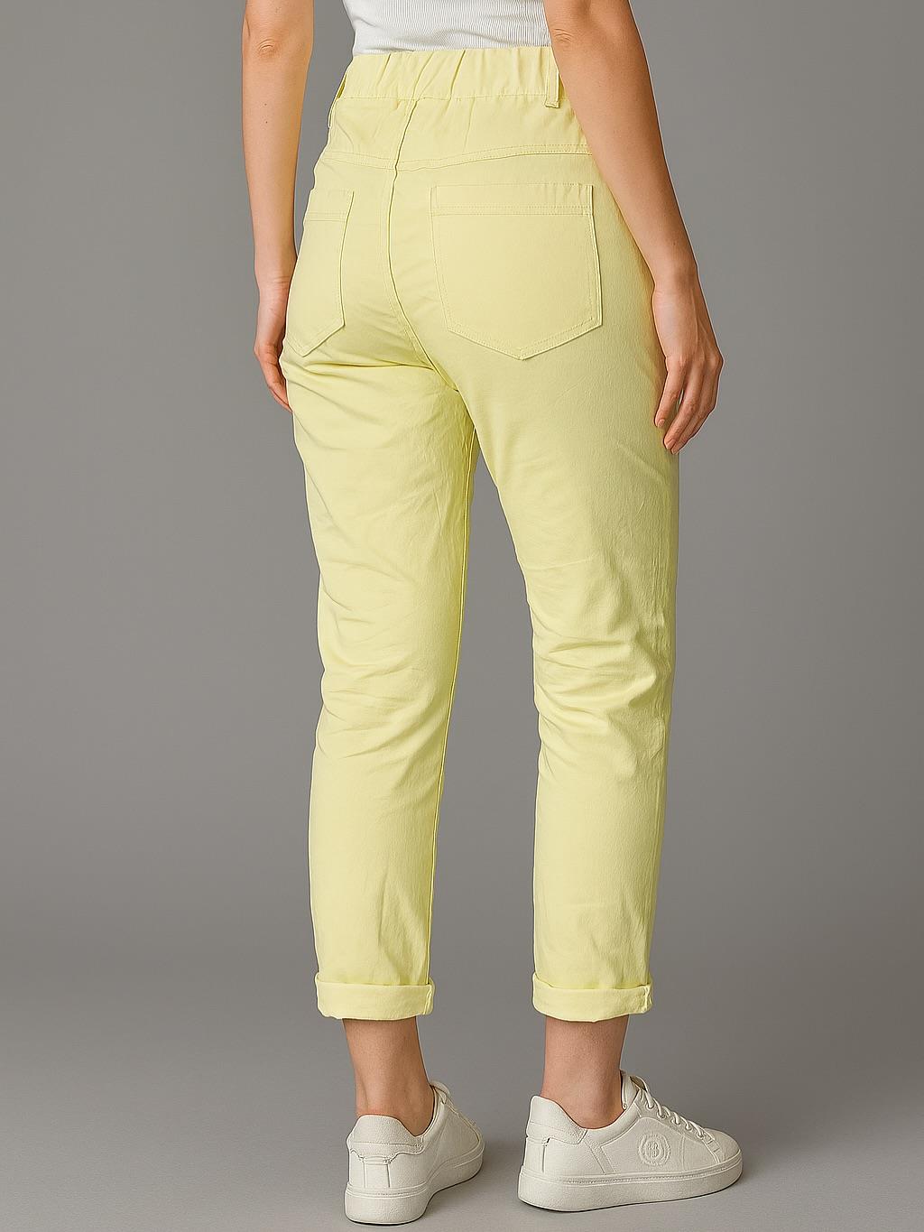 İtalyan Likralı Pantolon - AÇIK SARI