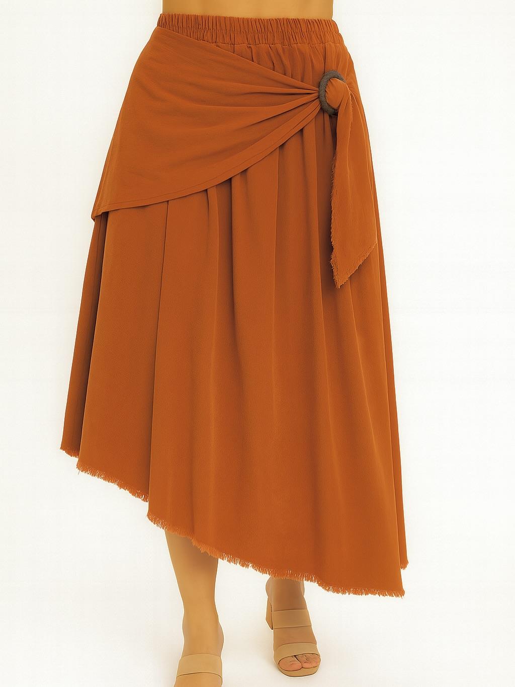 İtalyan Kadife Önden Bağlamalı Etek - TARÇIN