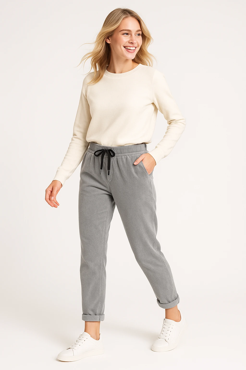 İtalyan Kadife Pantolon - GRİ