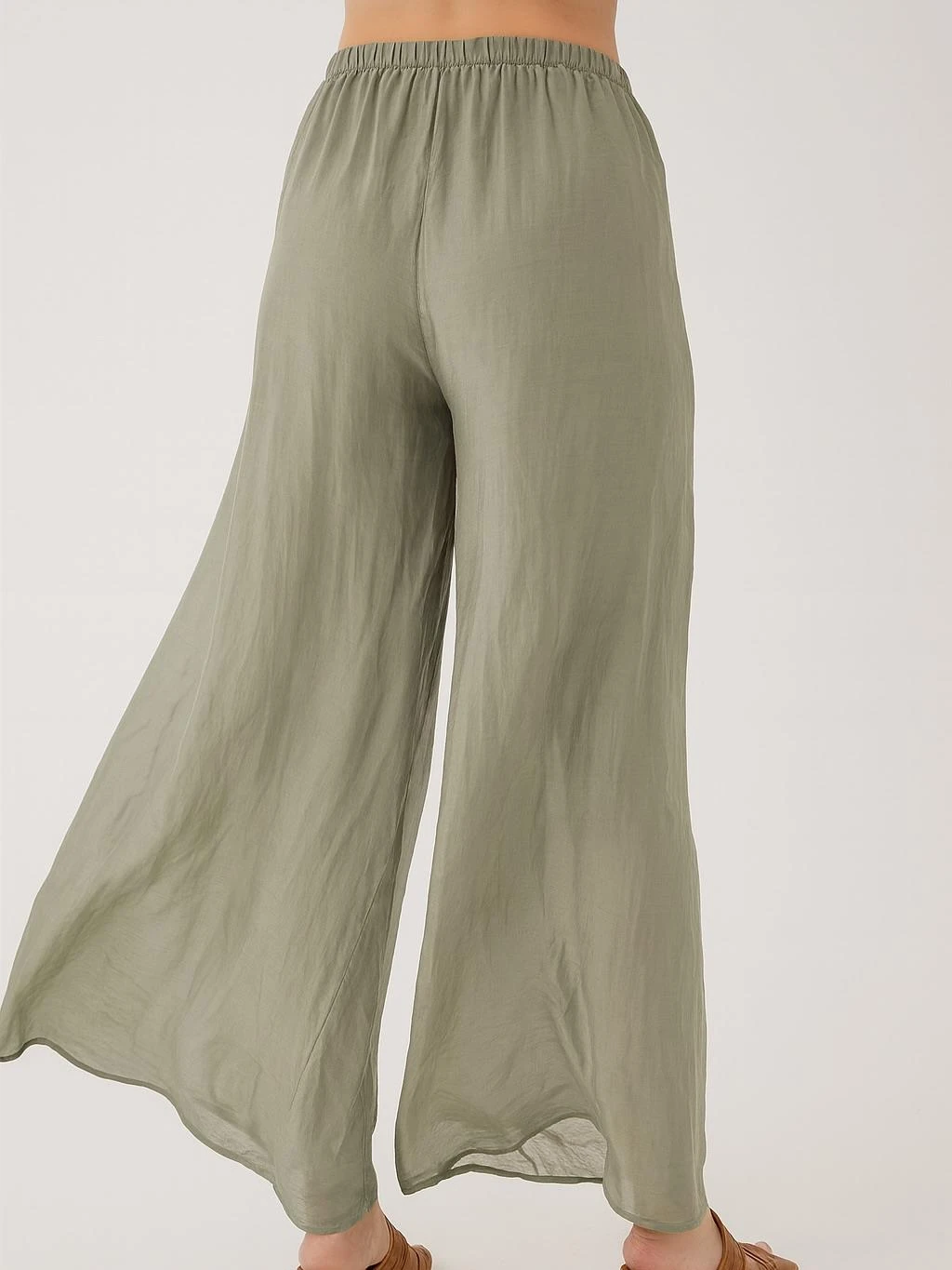 İtalyan İpek Pantolon - VİZON