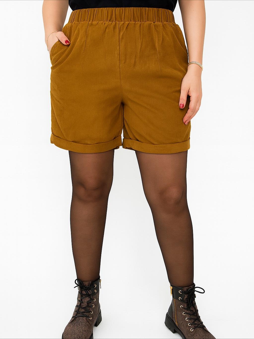 İtalyan Kadife Şort - HARDAL
