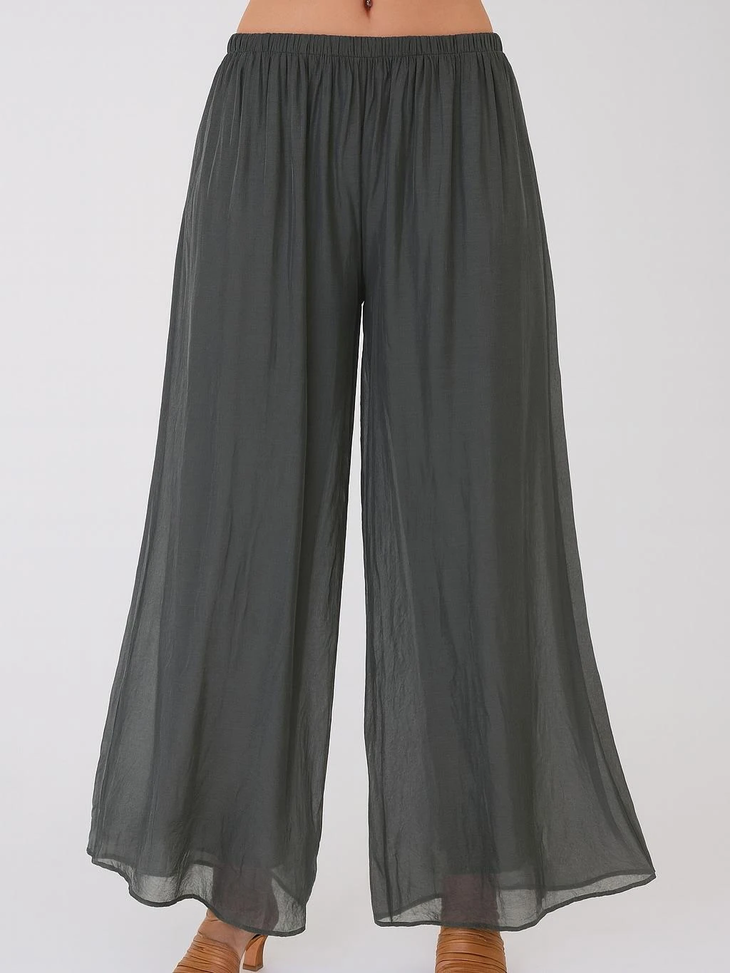 İtalyan İpek Pantolon - ANTRASİT