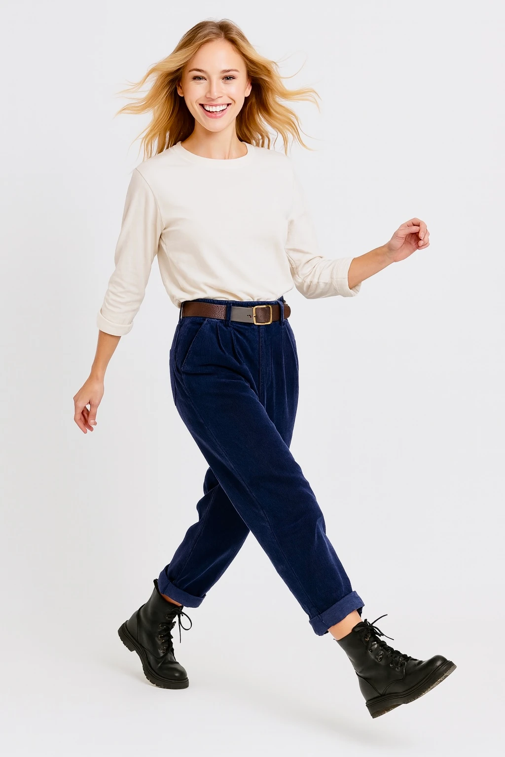 İtalyan Havuç Model Likralı Kadife Pantolon - LACİVERT