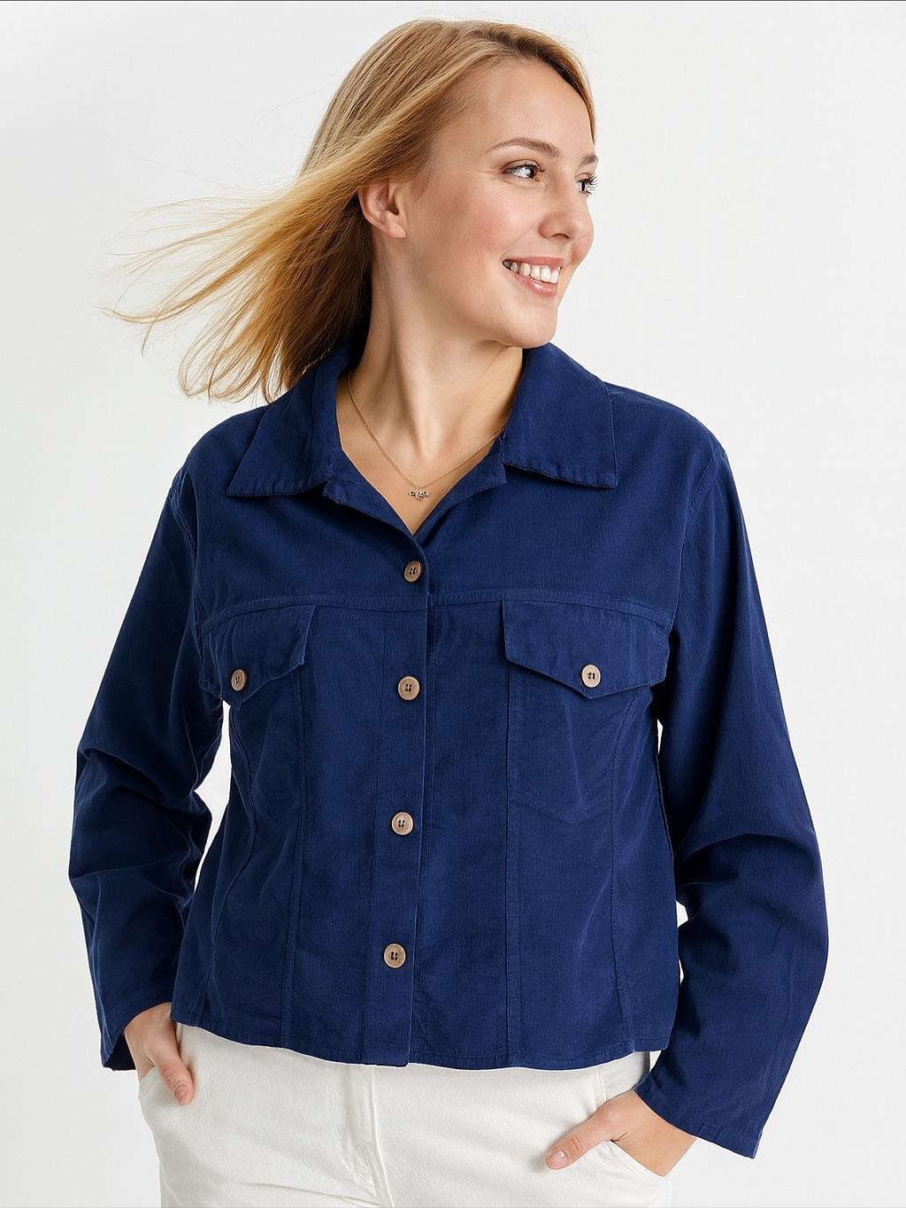 İtalyan Kadife Gömlek - LACİVERT