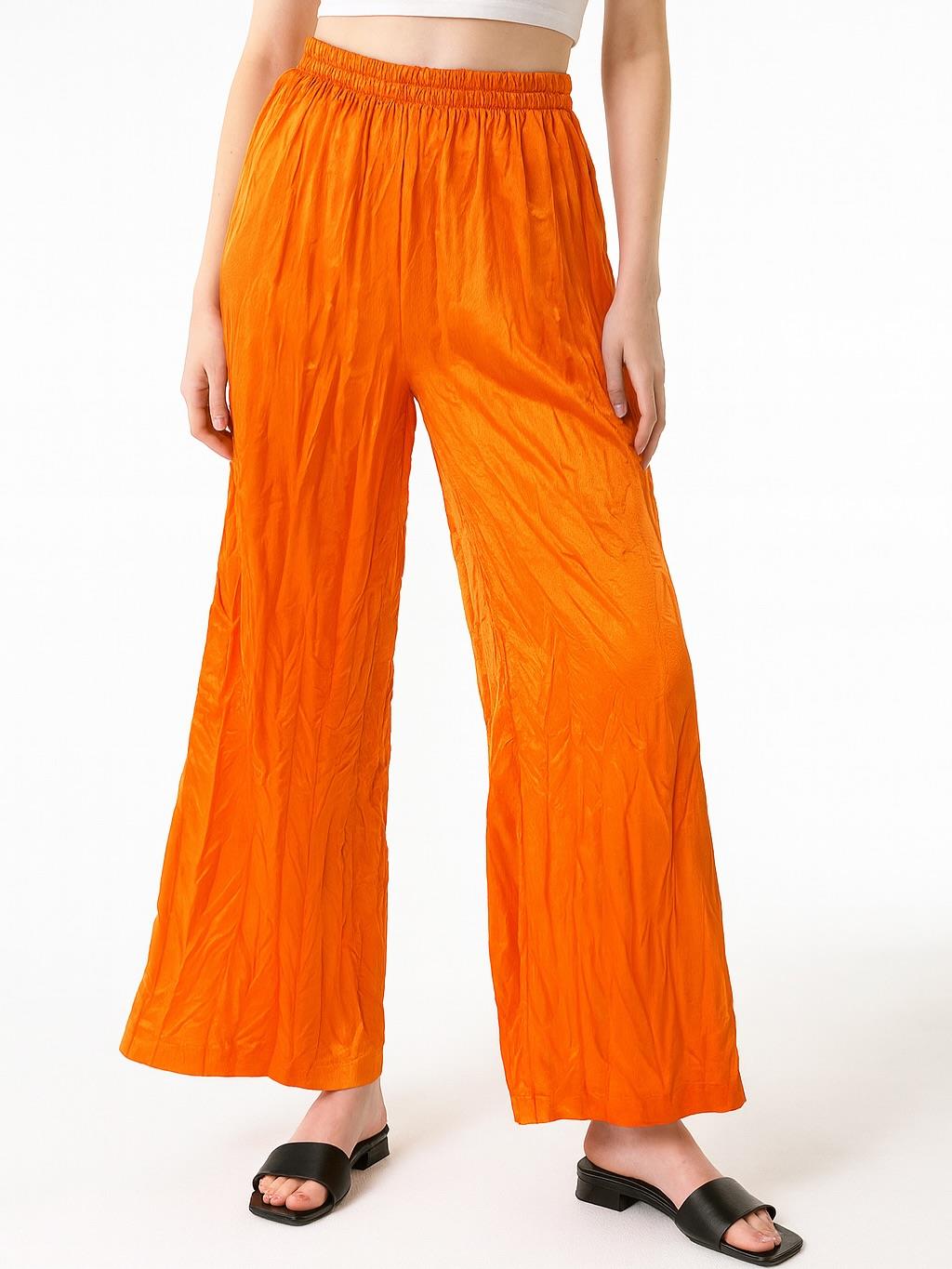 İtalyan Saten Pantolon - TURUNCU