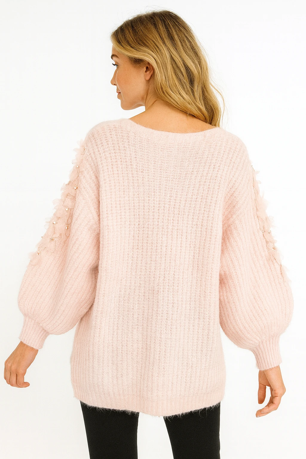 İtalyan Özel Tasarım Triko Bluz - PUDRA