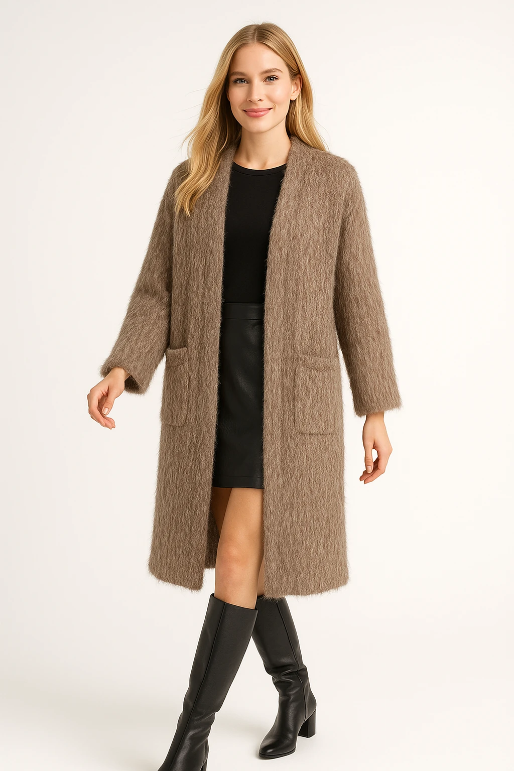 İtalyan Cep Detaylı Keçe Kaban - VİZON