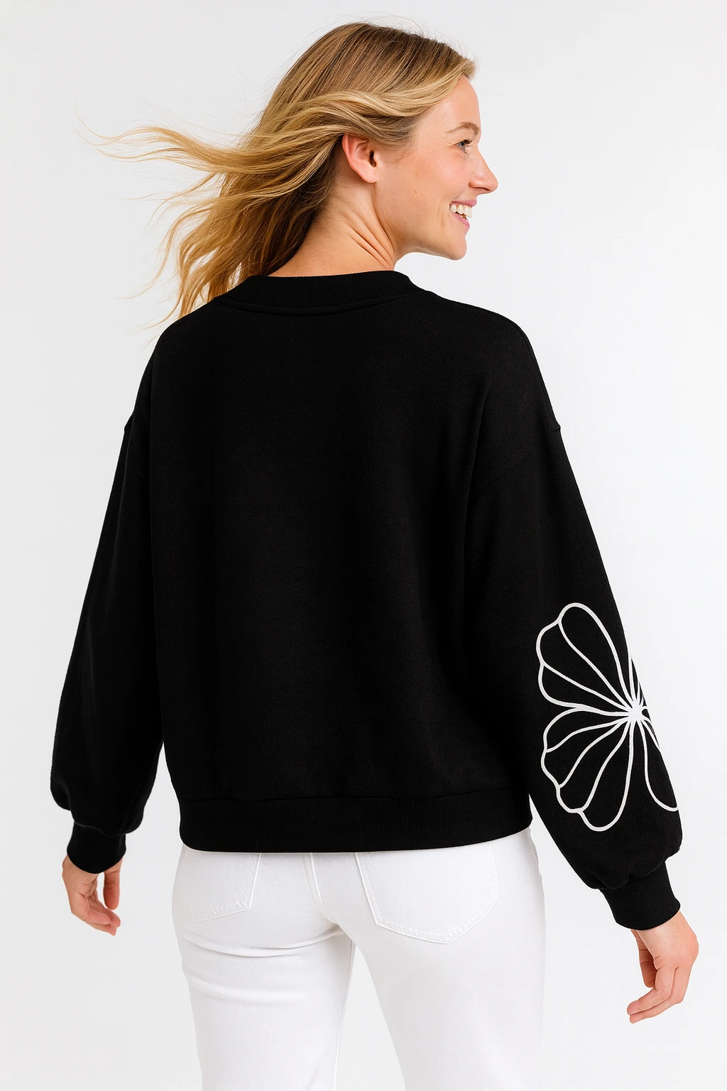 İtalyan Desenli Triko Kazak - SİYAH