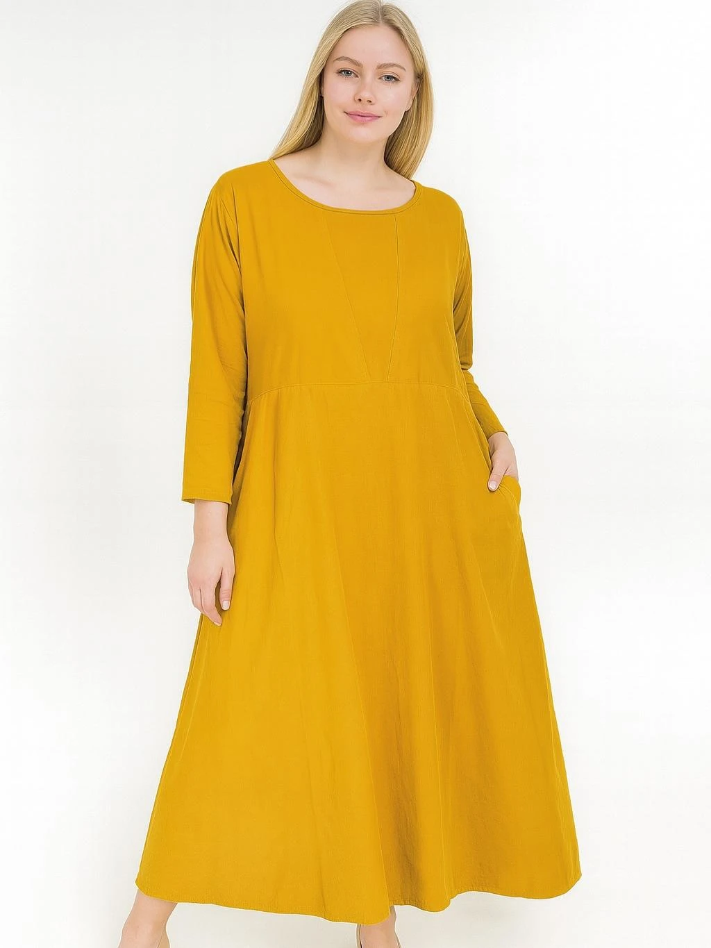 İtalyan Kadife Elbise - HARDAL