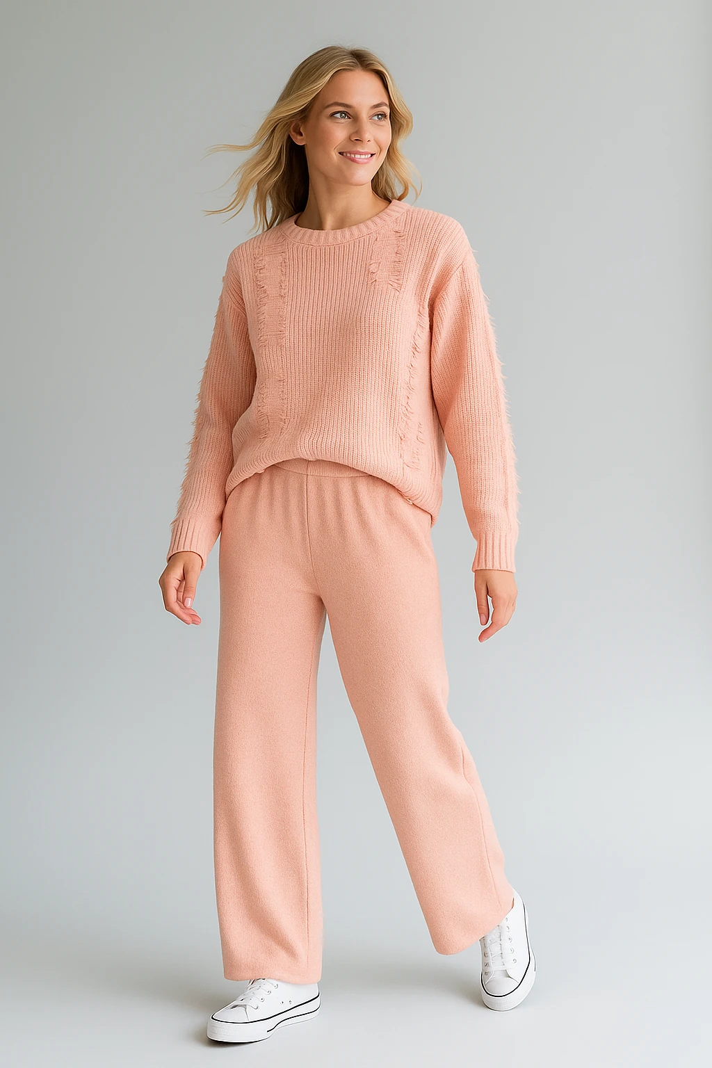 İtalyan Triko Takım - PUDRA PEMBE