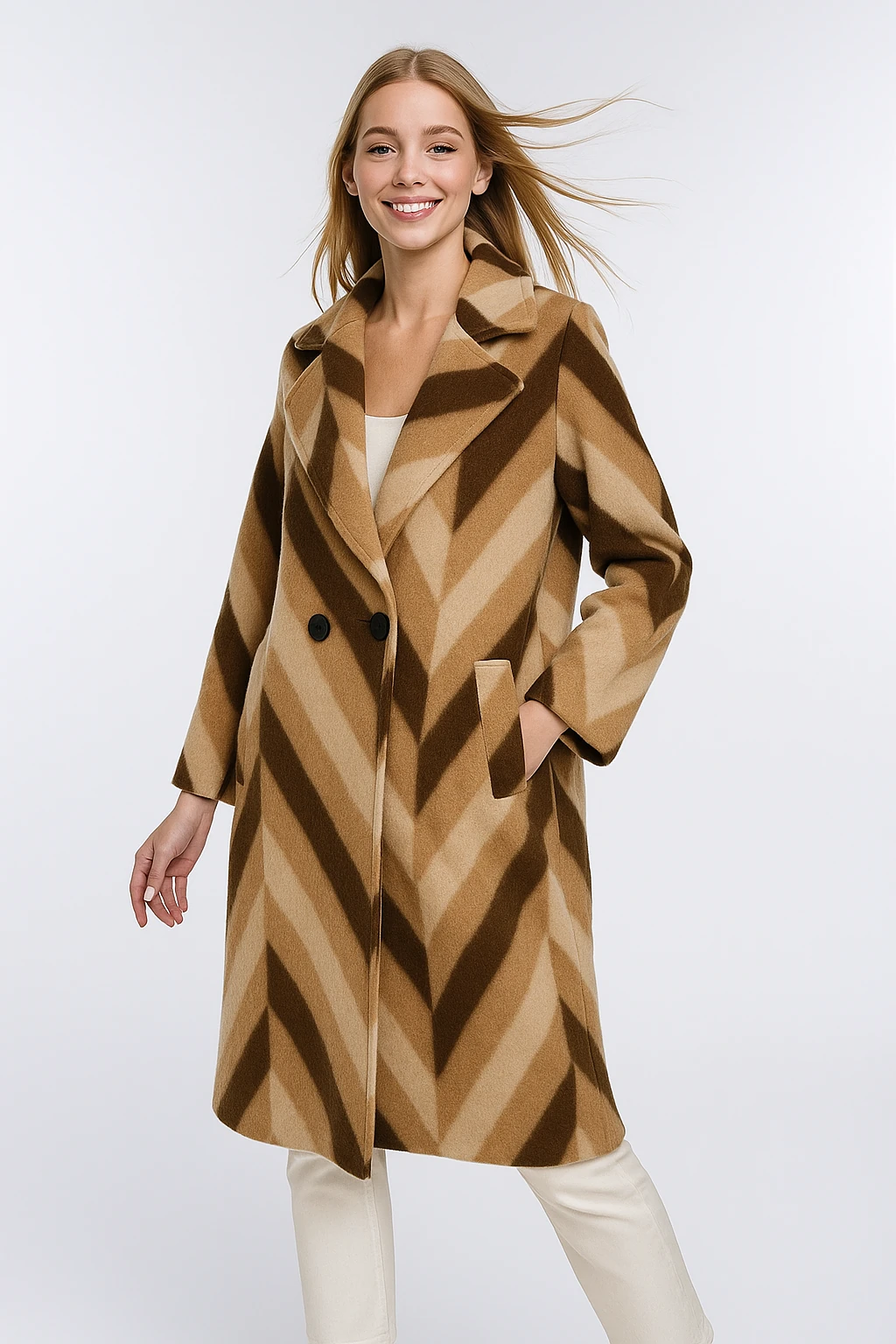 İtalyan Tasarım Keçe Kaban - BEJ